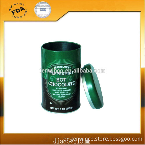 round tea tin can with inner plug good airproof lid